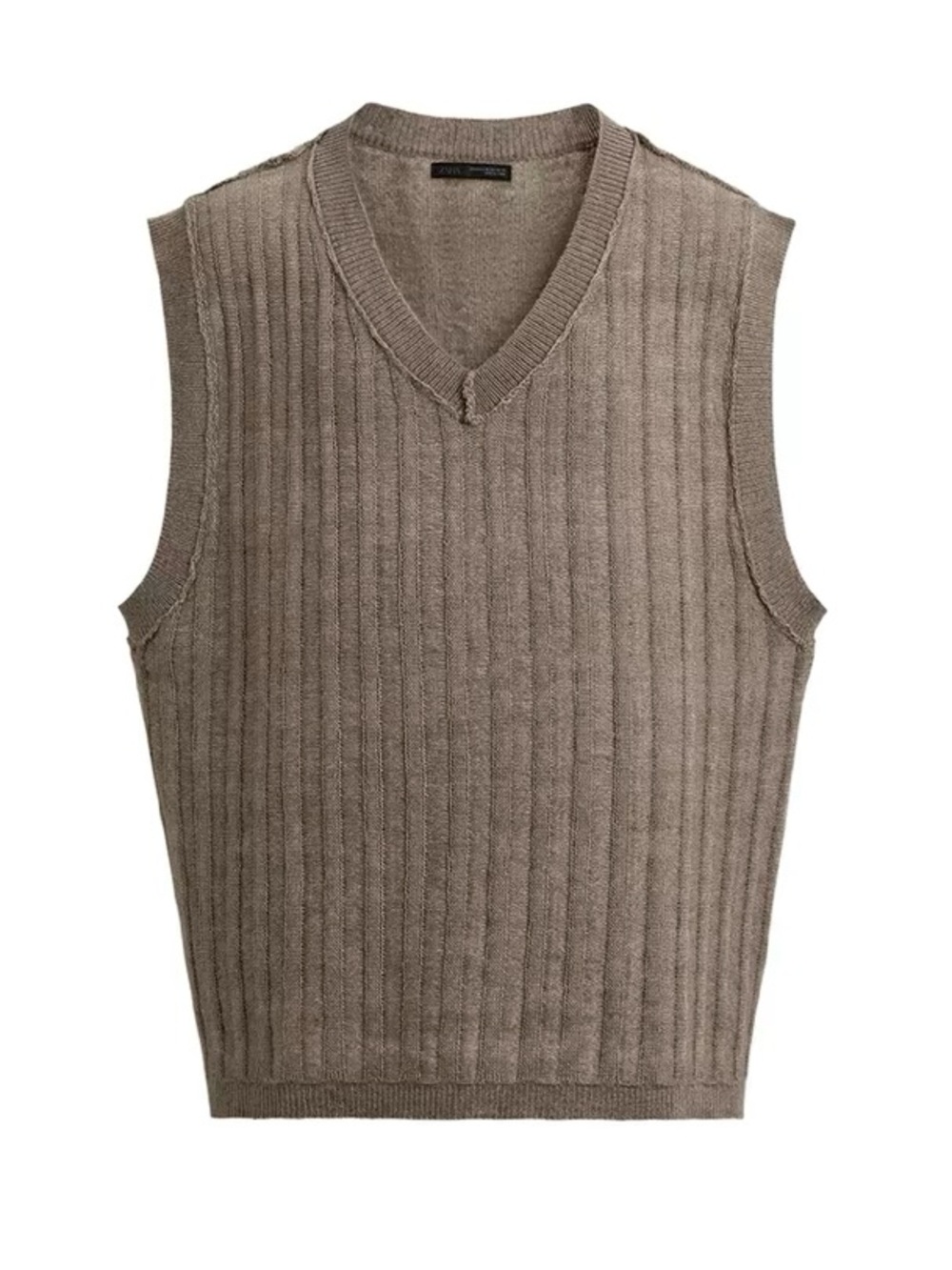 ZARA NWT REVERSIBLE SAND 
INSIDE OUT EFFECT KNITTED VEST L/XL